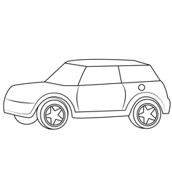 Mini Cooper Free Coloring Page for Kids