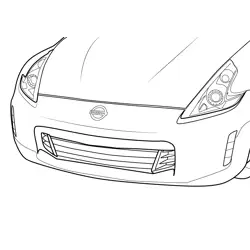 Nissan 370Z Front Grill View Free Coloring Page for Kids