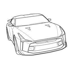 Nissan GT-R50 Concept Vehicle Free Coloring Page for Kids