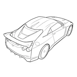 Nissan GT-R50 Concept Vehicle Free Coloring Page for Kids