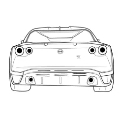 Nissan GT-R50 Concept Rear View Free Coloring Page for Kids