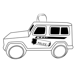 Police Jeep Free Coloring Page for Kids