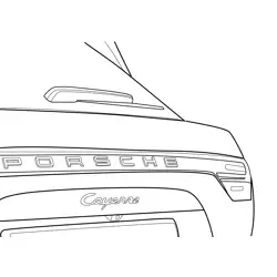 Porsche Cayenne Rear Emblem Free Coloring Page for Kids