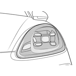 Porsche Cayenne E-Hybrid Headlamp Free Coloring Page for Kids
