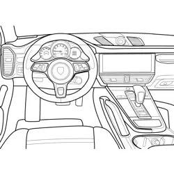 Porsche Cayenne Interior View Free Coloring Page for Kids