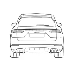 2019 Porsche Cayenne E-Hybrid Rear Free Coloring Page for Kids