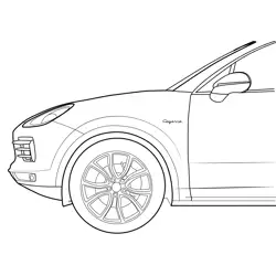 Porsche Cayenne E-Hybrid Rims Free Coloring Page for Kids