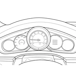 Porsche Cayenne E-Hybrid Dashboard Free Coloring Page for Kids