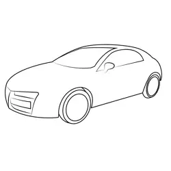 Side View Of Modern Car Free Coloring Page for Kids