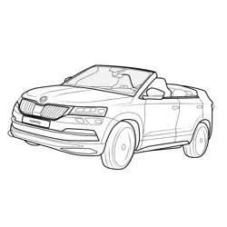 Skoda Sunroq Concept Front View Free Coloring Page for Kids