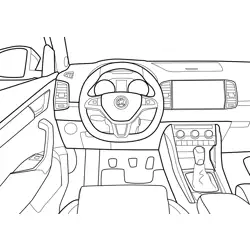 Skoda Sunroq Concept Interior Free Coloring Page for Kids