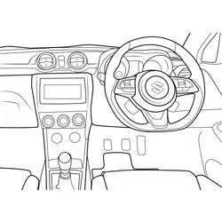 Suzuki Swift Sport Interior View Free Coloring Page for Kids