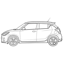 Suzuki Swift Sport Side View Free Coloring Page for Kids