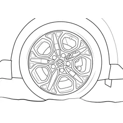 Suzuki Swift Sport Wheel Free Coloring Page for Kids