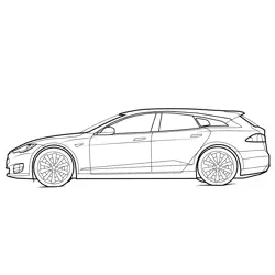 Tesla Model S Shooting Brake Free Coloring Page for Kids
