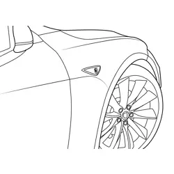 Tesla Model S Wheel Detail Free Coloring Page for Kids
