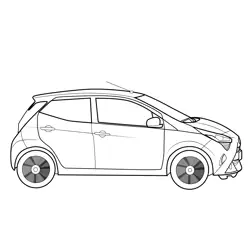 Toyota Aygo 2019 Side View Free Coloring Page for Kids