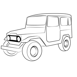 Toyota Land Cruiser Fj40 Free Coloring Page for Kids