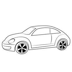 Volkswagen Beetle Car Free Coloring Page for Kids