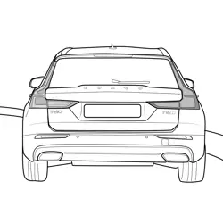 Volvo V60 Rear View 2019 Free Coloring Page for Kids
