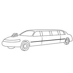 Wedding Limo Car Free Coloring Page for Kids
