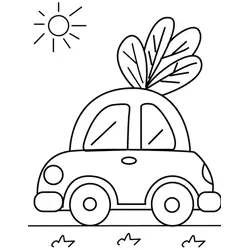 Whimsical Carrot Car Ride Free Coloring Page for Kids