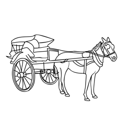Horse Carriage Free Coloring Page for Kids