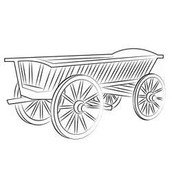 Old Wood Cart Free Coloring Page for Kids