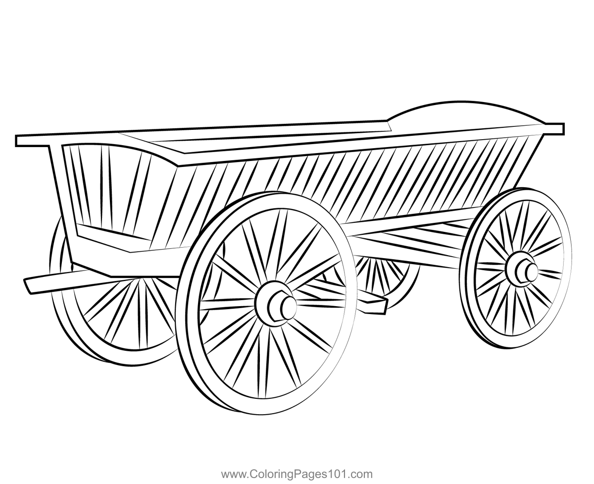 Covered Wagon Coloring Pages Free