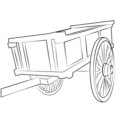 Old Wooden Cart Free Coloring Page for Kids
