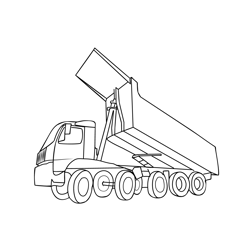 Dump Truck Free Coloring Page for Kids