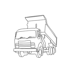 Tipper Truck Free Coloring Page for Kids