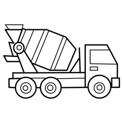 Cement Mixer Truck Vehicle Free Coloring Page for Kids