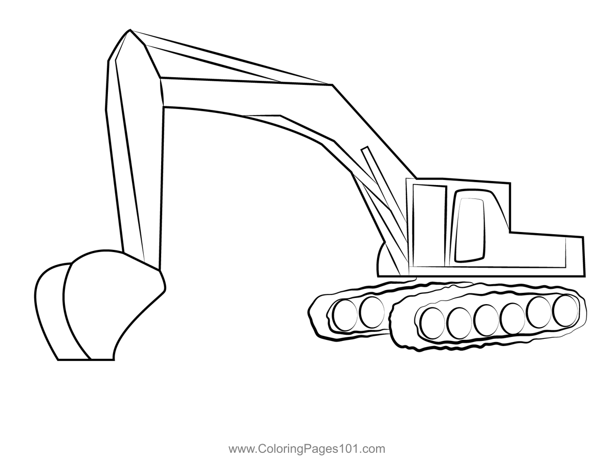 Excavators Coloring Page for Kids Free Excavators Printable Coloring