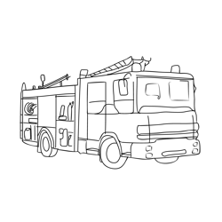 Fire Rescue Vehicles Free Coloring Page for Kids