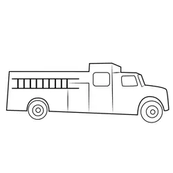 Firetruck Standing On The Street Free Coloring Page for Kids