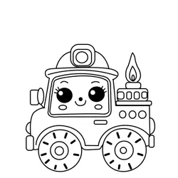 Friendly Fire Truck Character Free Coloring Page for Kids