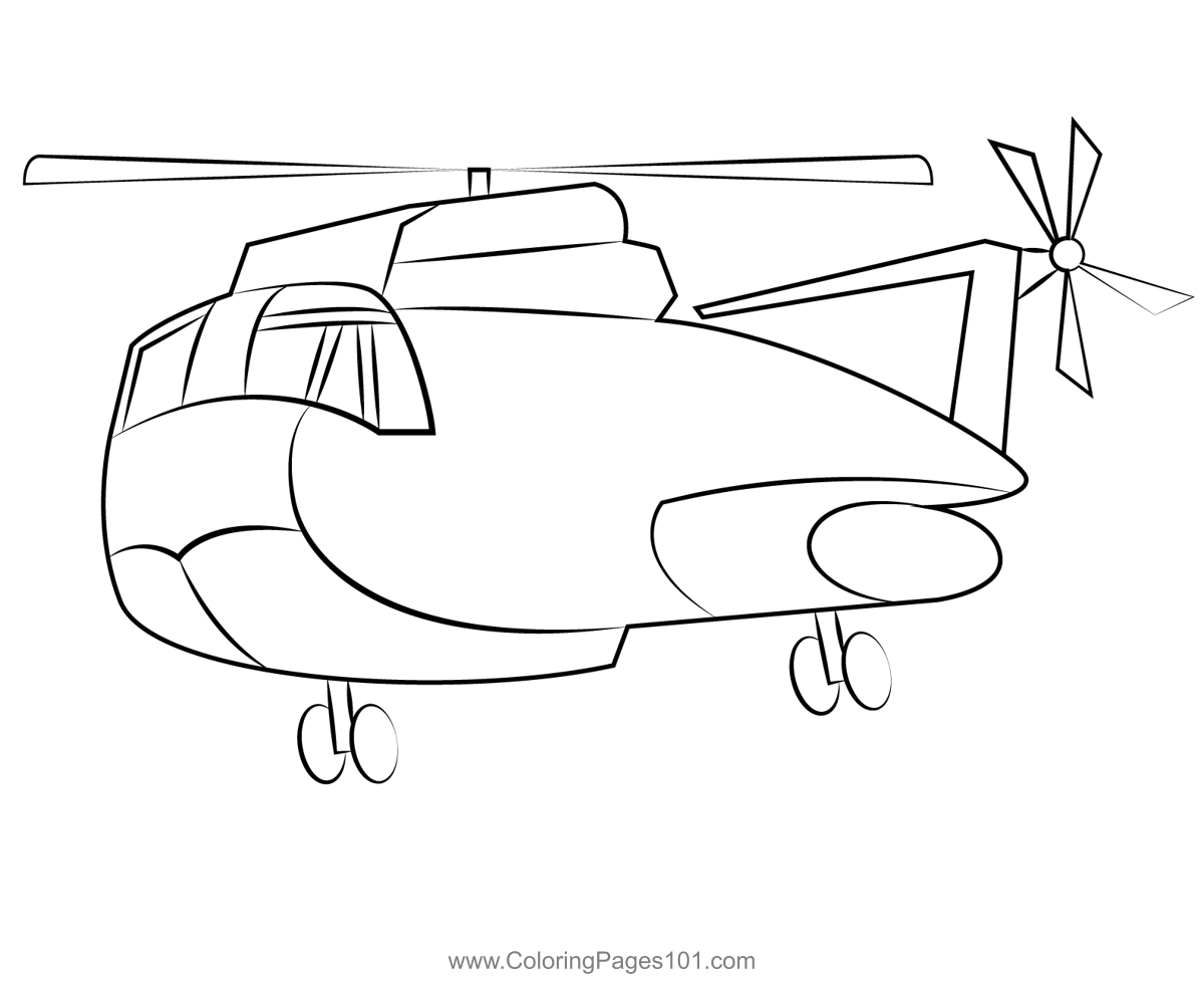 Army Helicopter Coloring Page for Kids - Free Helicopters Printable