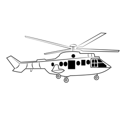 Military Helicopter Free Coloring Page for Kids