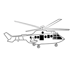 Military Helicopter Free Coloring Page for Kids
