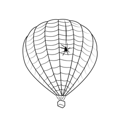 Hot Air Balloon Free Coloring Page for Kids