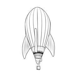 Rocket Ship Hot Air Balloon Free Coloring Page for Kids