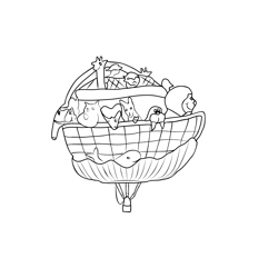Unique Hot Air Balloon Free Coloring Page for Kids