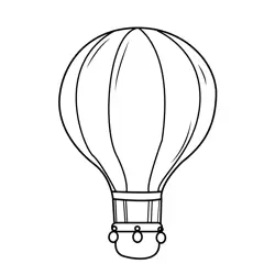 Floating Hot Air Balloon Free Coloring Page for Kids