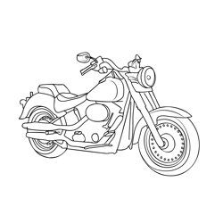 Bull Run Motorcycle Free Coloring Page for Kids
