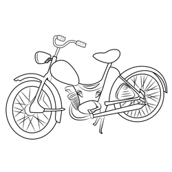 Moped Two Wheeled Vehicle Free Coloring Page for Kids