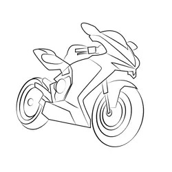 Racing Bike Free Coloring Page for Kids