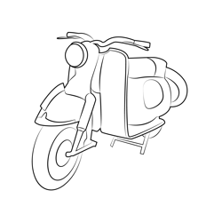 Motor Scooter Free Coloring Page for Kids