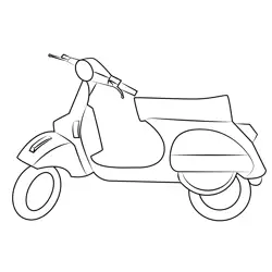 Vespa Motor Scooter Free Coloring Page for Kids