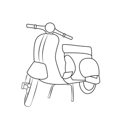 Vespa Scooter Free Coloring Page for Kids